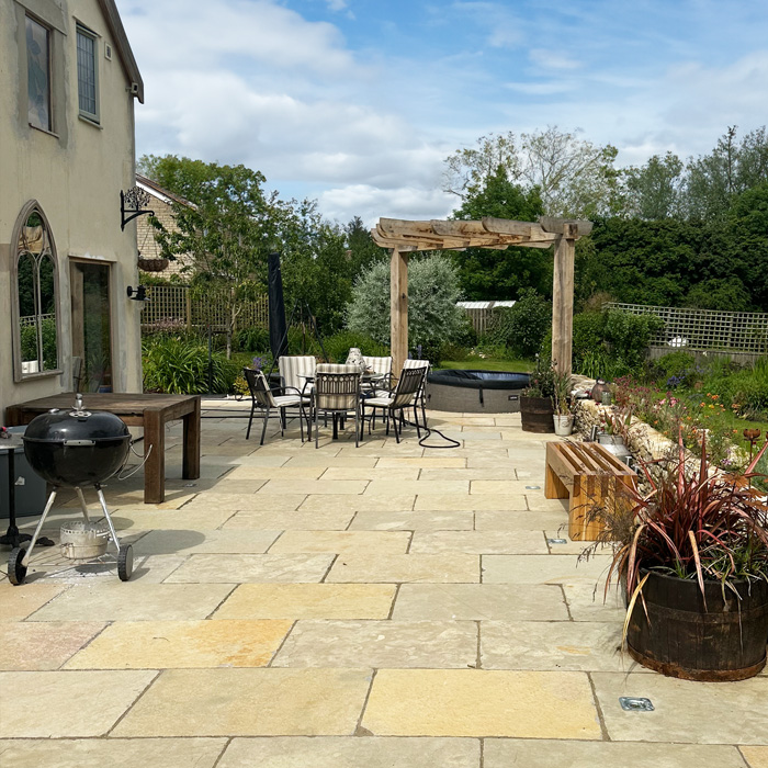 Mandalay buff limestone patio paving
